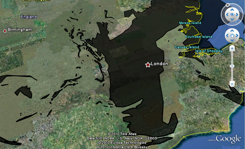 Size of the oil spill