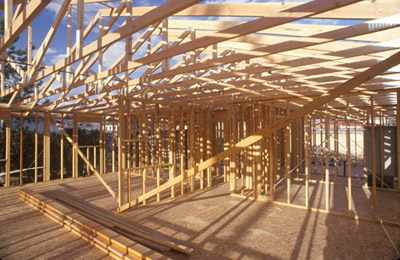 Wood frame building